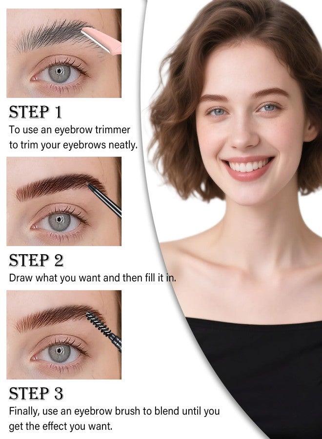 SUMEITANG Light Brown Eye Brow Pencils for Women, 6Pcs Waterproof Eyebrow Pencil, 1.5mm Micro-Fine Tip & Spiral Brush with Brow Razors Perfect for Creating a Natural and Delicate Eyebrow Look Makeup - Image 5